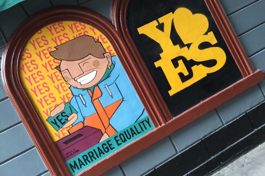Yes equality sign on a Dublin pub
