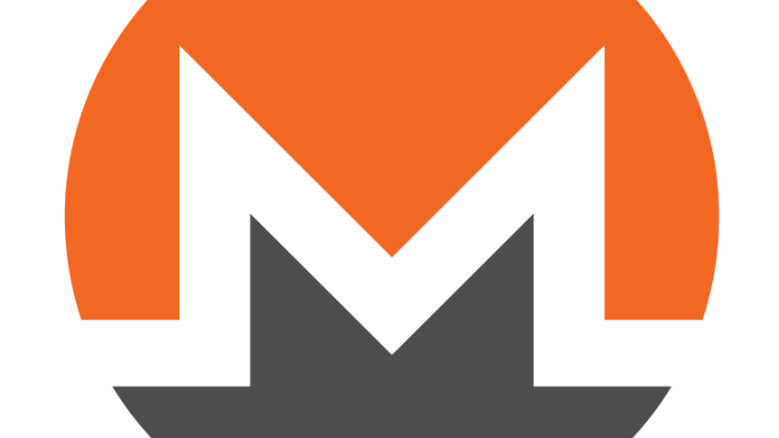 The symbol of cryptocurrency Monero, featuring the Letter 'M' inside an orange and grey circle.
