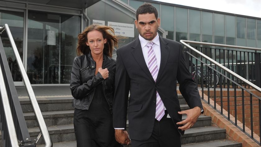 Melbourne Storm player Greg Inglis and his girlfriend Sally Robinson