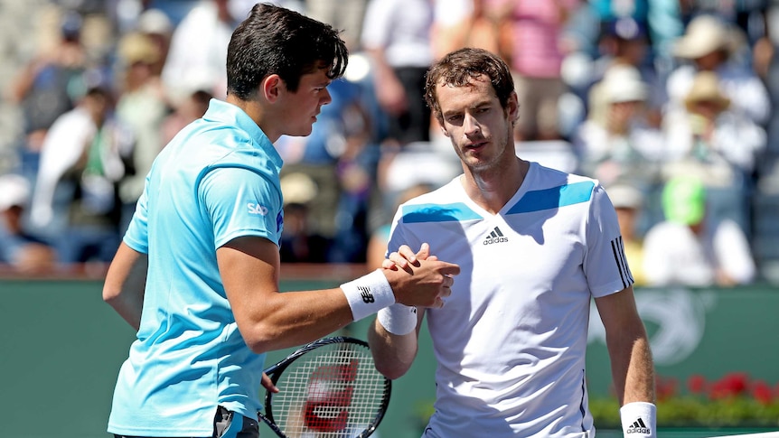 Andy Murray and Milos Raonic at Indian Wells