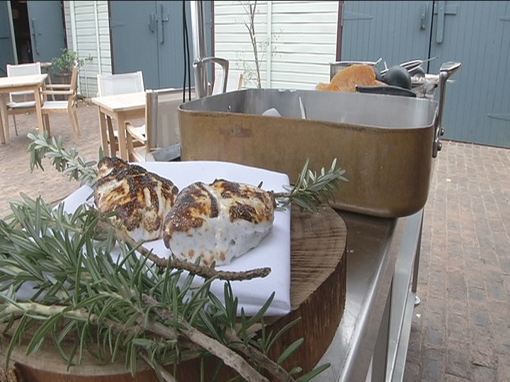Emu egg whites are turned into a lemon-myrtle marshmallow at Homage Restaurant.