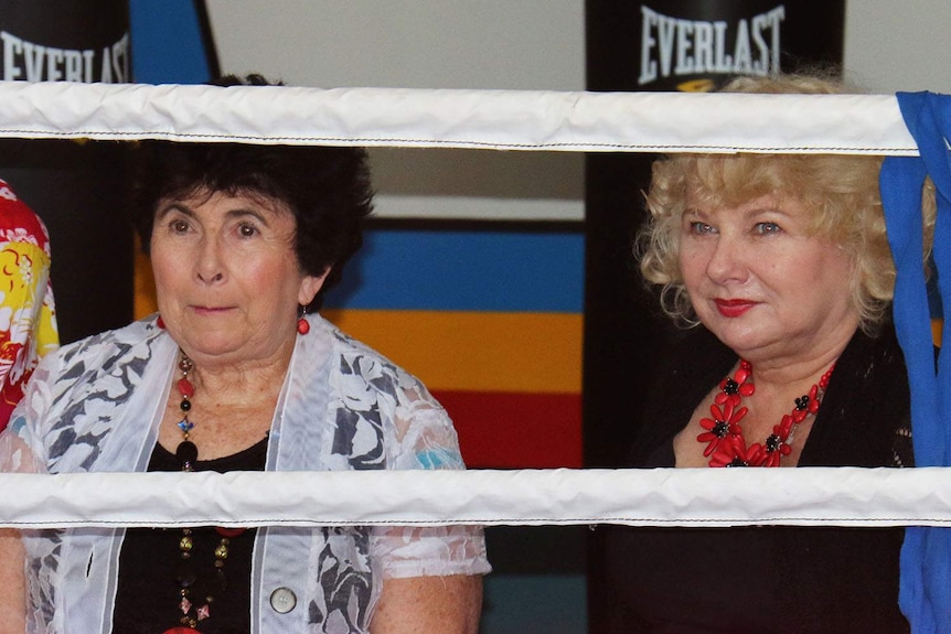 Jeff Horn's grandmother Marie Dykstra (L) and mother Leasa Dykstra