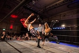 Wrestlers Kellyanne and Dakota Kai in the ring at Melbourne City Wrestling.