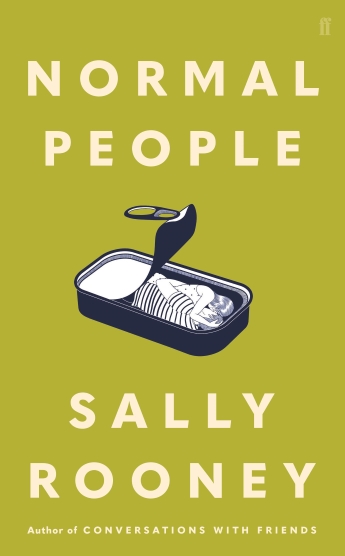 The book cover of Sally Rooney's normal people featuring a heterosexual couple in a sardine tin