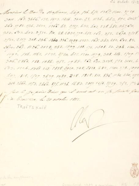 Napoleon's letter that fetched $233,800 at auction.