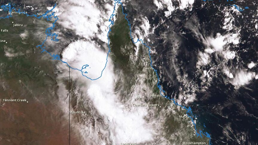 Satellite image of clouds over north-western Queensland