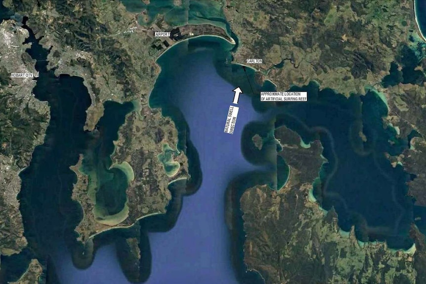 Location for proposed artificial reef in Tasmania