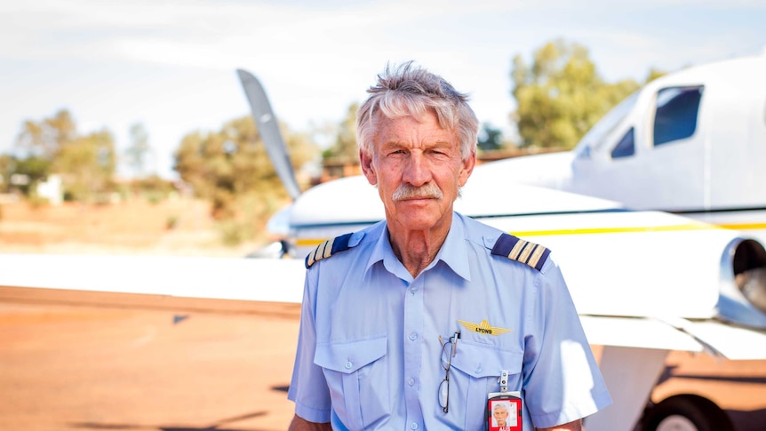 Pilot Russell Christensen in Warburton during a trip around the Ngaanyatjarra Lands in remote Western Australia.