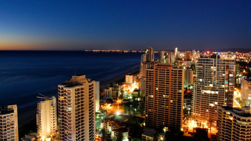 The Gold Coast skyline at night