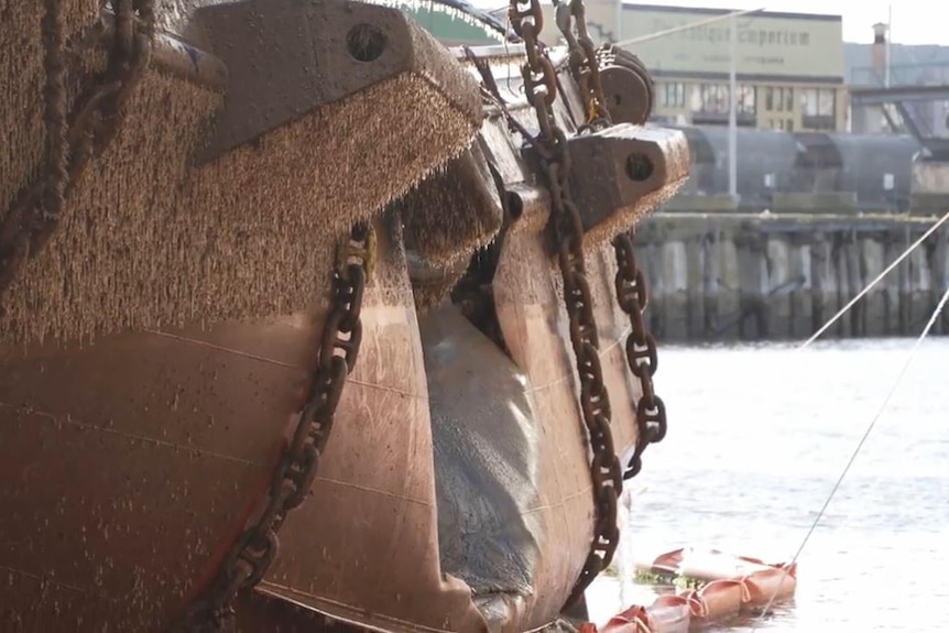 A hole in the side of a ship.