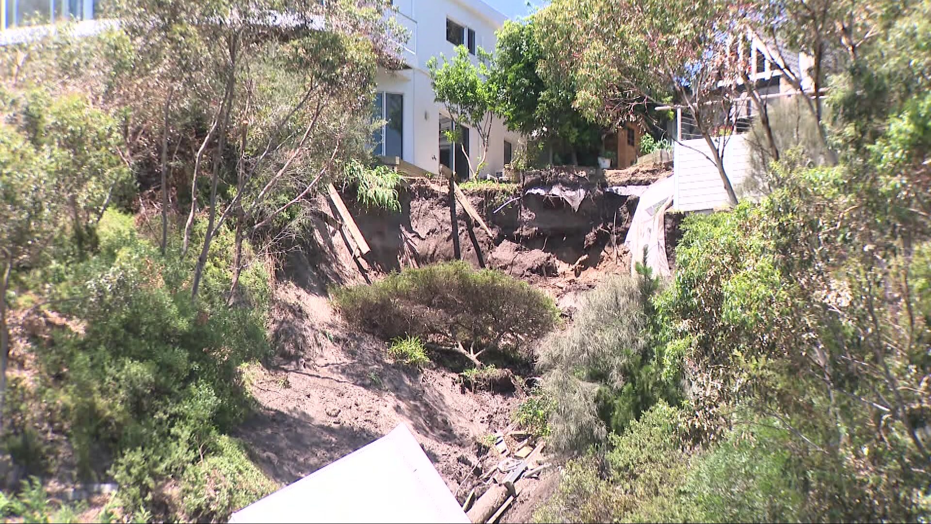 A hill following a landslide