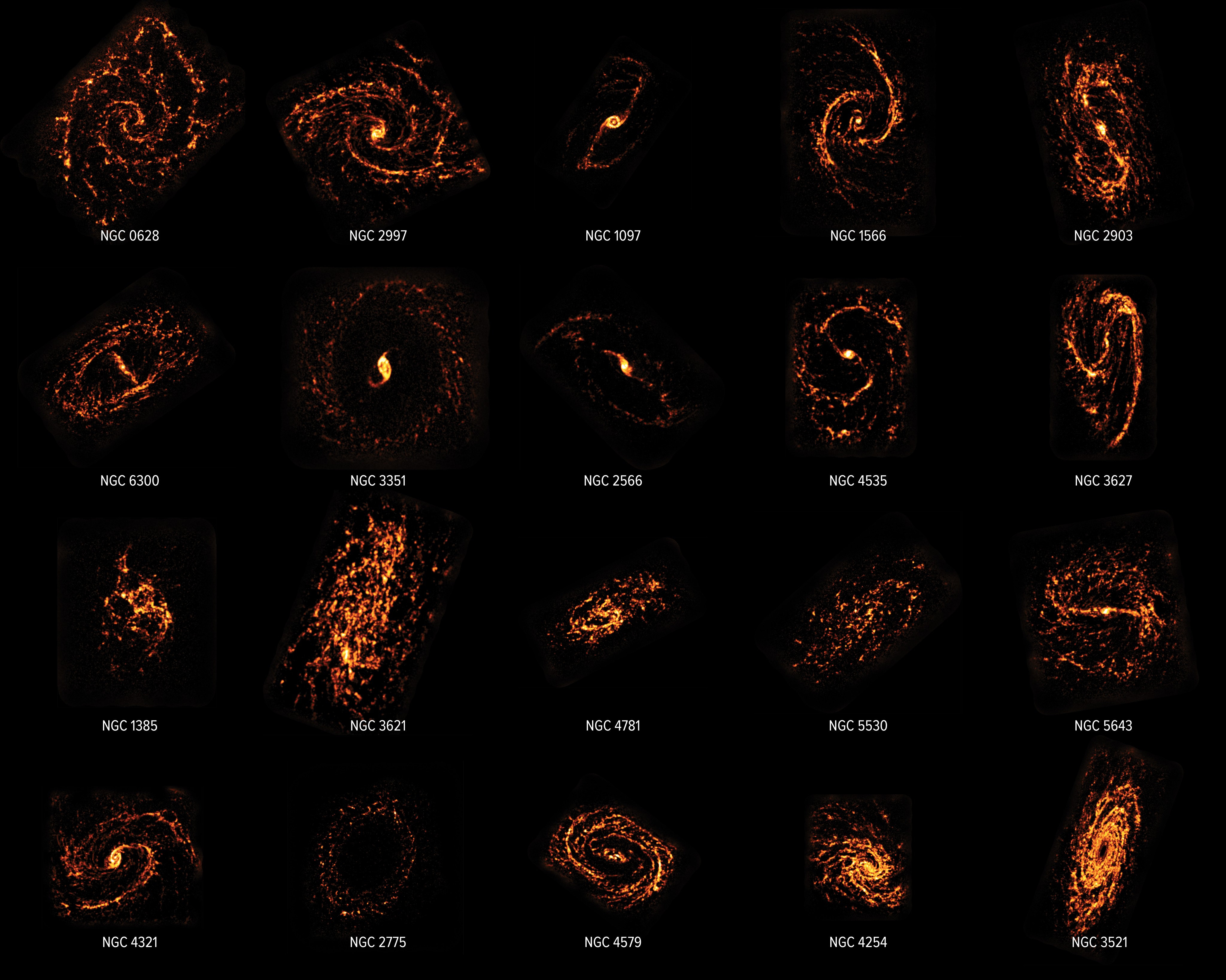 Imágenes de ondas de radio de galaxias.