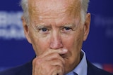 Democratic U.S. presidential nominee and former Vice President Joe Biden pauses as he speaks