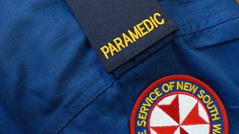 The sleeve of a NSW Ambulance paramedics