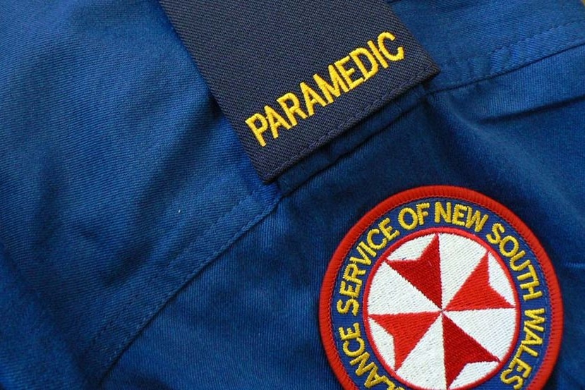 The sleeve of a NSW Ambulance paramedic