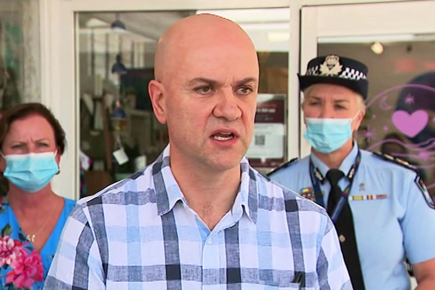 Queensland Chief Health Officer John Gerrard speaks to the media in Brisbane.