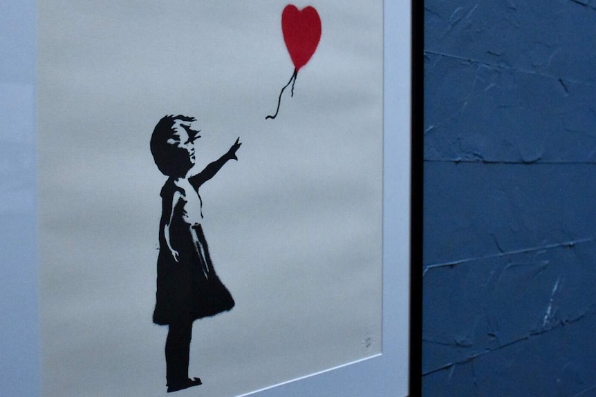 "Girl with Balloon" was first painted on a wall in a London suburb