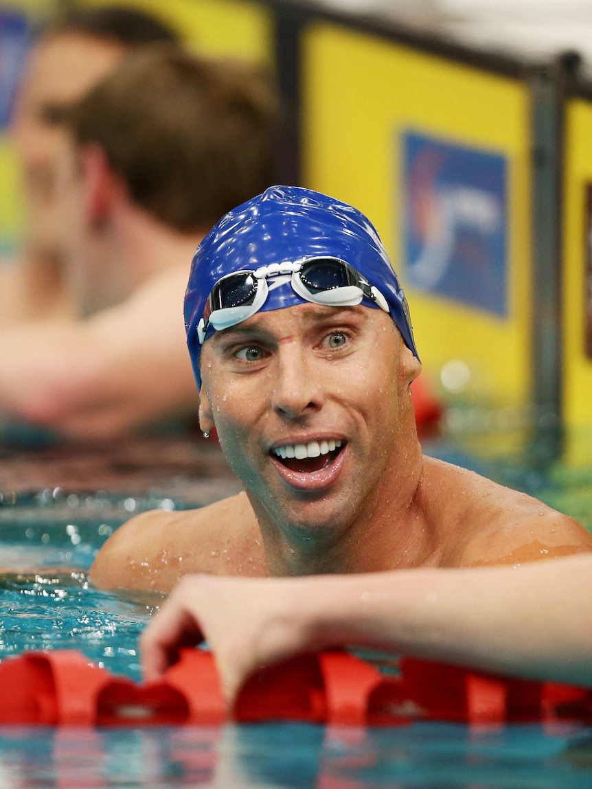 Grant Hackett after coming third in men's 400m freestyle final at national swimming championships.