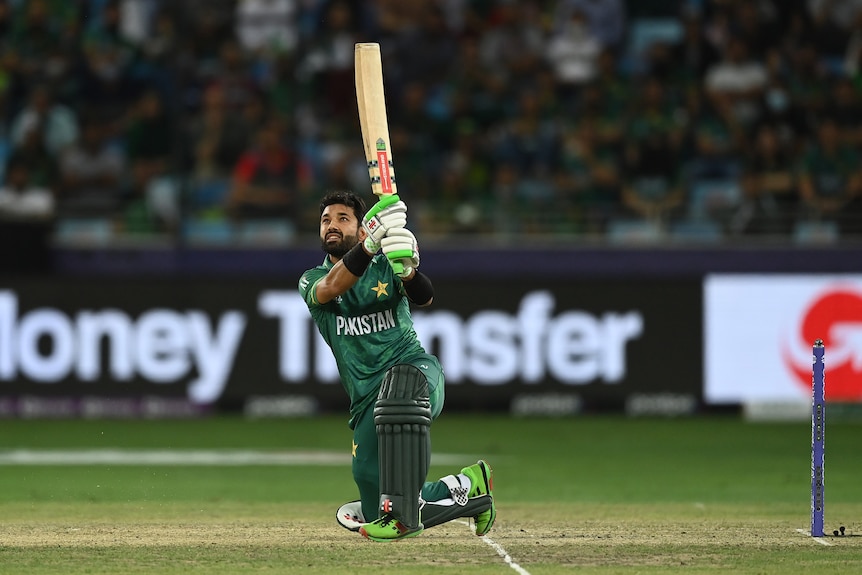 A Pakistan cricket player bats