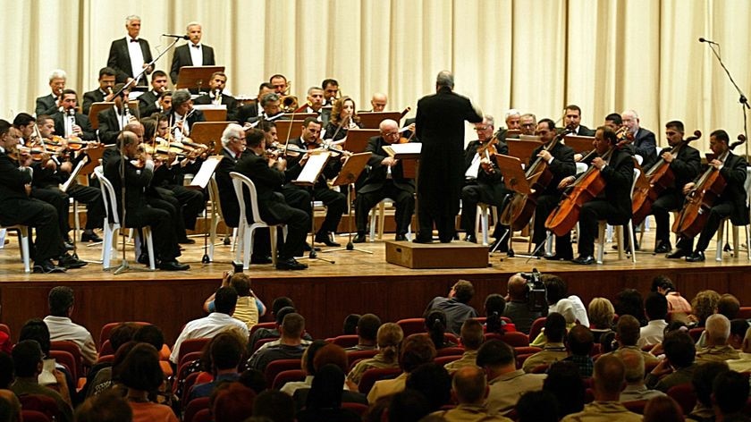 The Iraq National Symphony Orchestra performs in Baghdad in June 2003 [File photo].