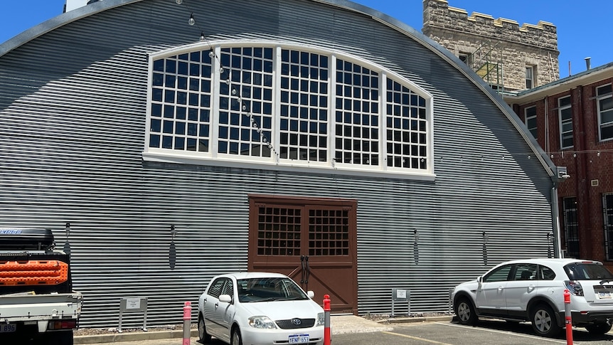 A rear view of the Perth Mess Hall.