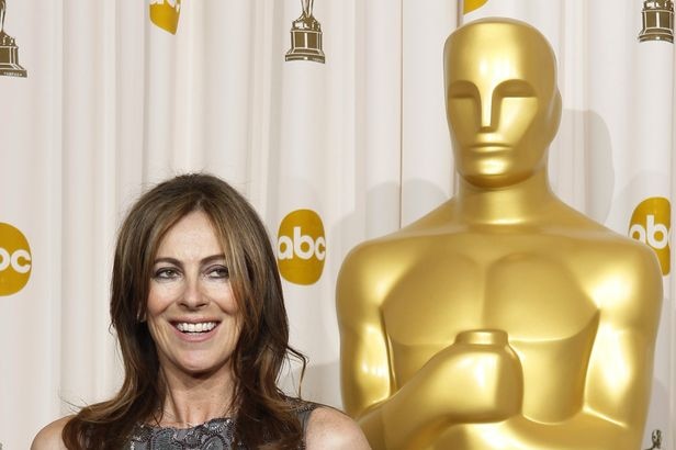 Kathryn Bigelow poses with her Oscar for best director for The Hurt Locker at the 82nd Academy Award