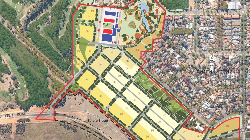 An aerial view of the proposed brickworks development and new suggested building heights.