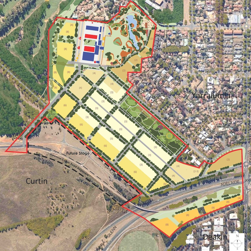 An aerial view of the proposed brickworks development and the new suggested building heights.