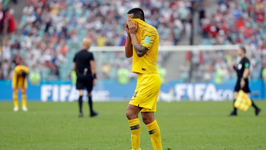 Tim Cahill shows emotion after loss to Peru