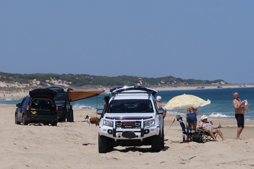 Vehicles on a beach