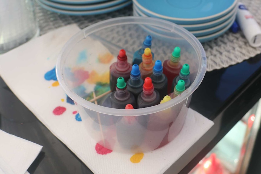 Food colouring at Piggy Back Cafe