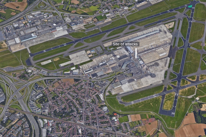 A map of the Brussels airport attack