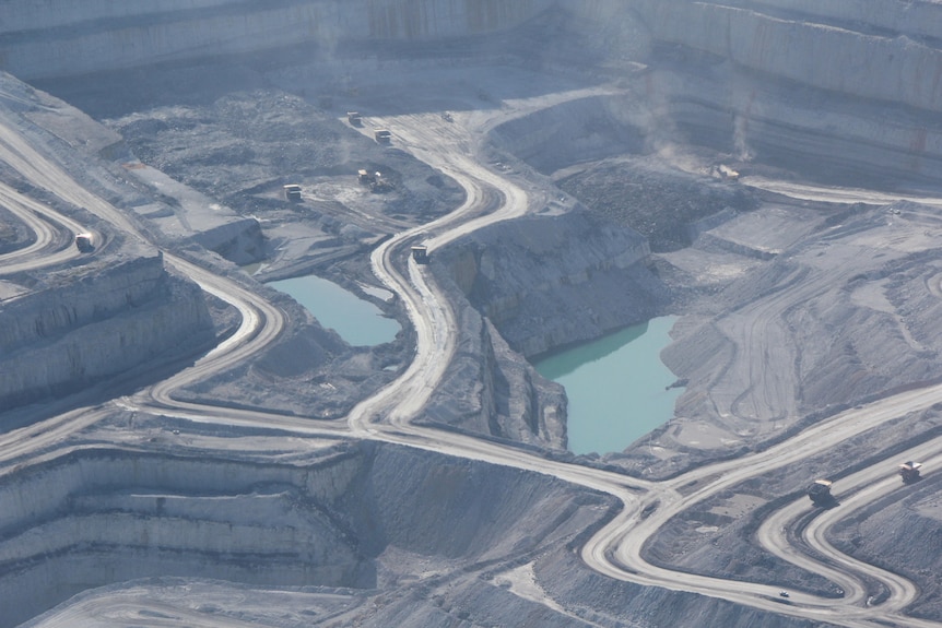 Coal pit with water 