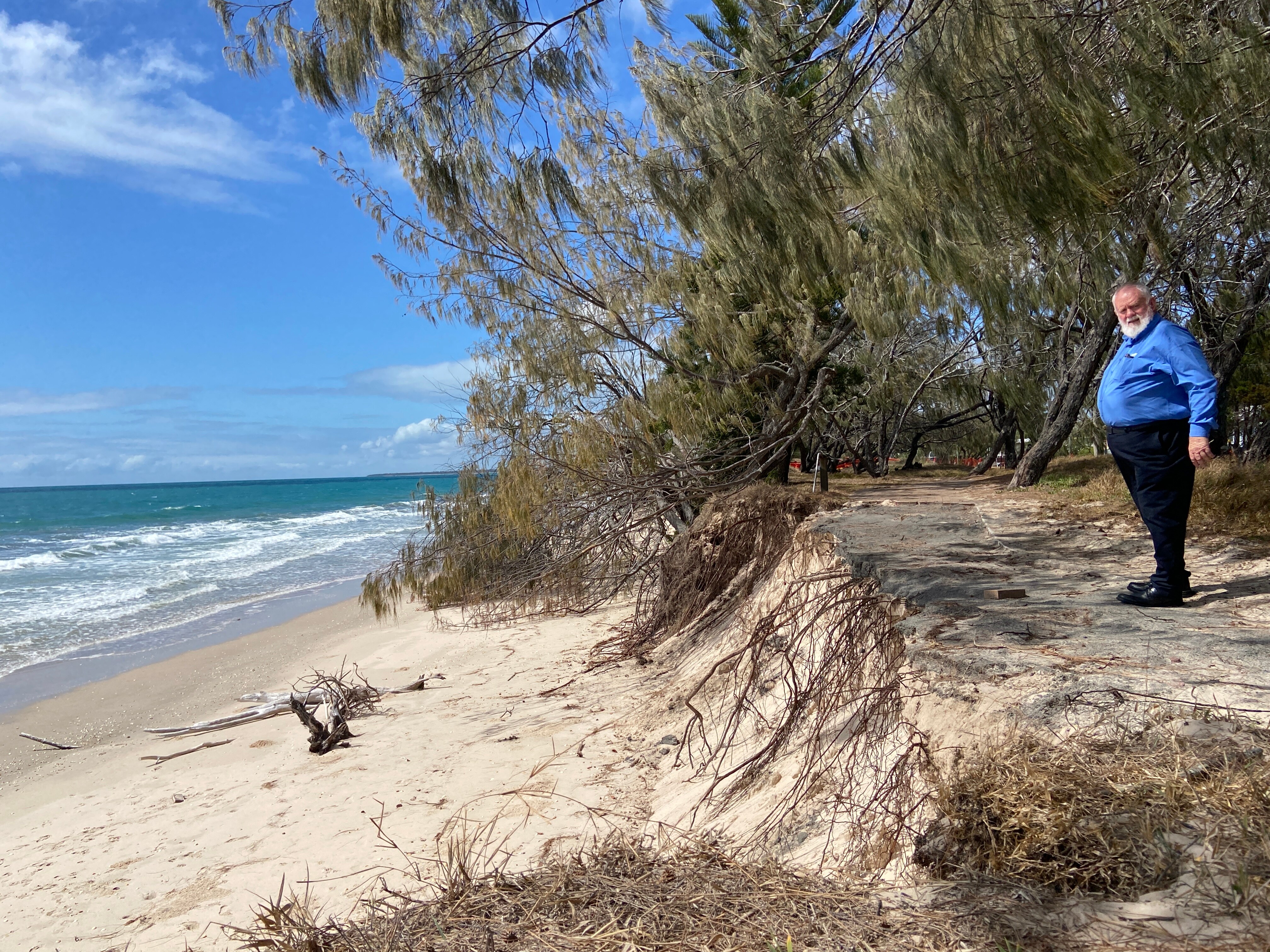Coastal erosion prompts flooding fears at Woodgate Beach as foreshore