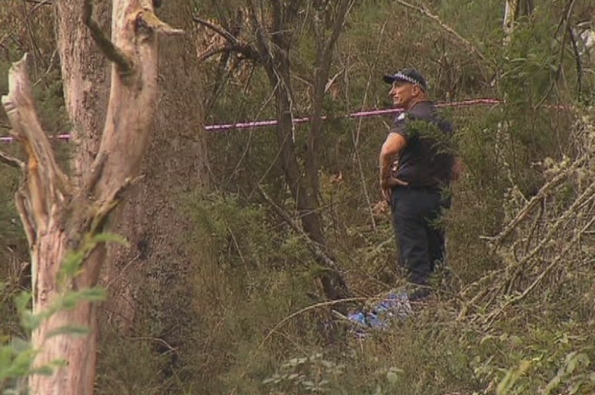 Police officer at the scene where body of Ted Haig was found