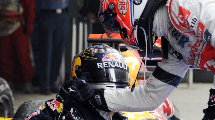 Sebastian Vettel (L) made it 11 wins from 17 races this season as he helped Red Bull clinch the inaugural Indian F1 title.