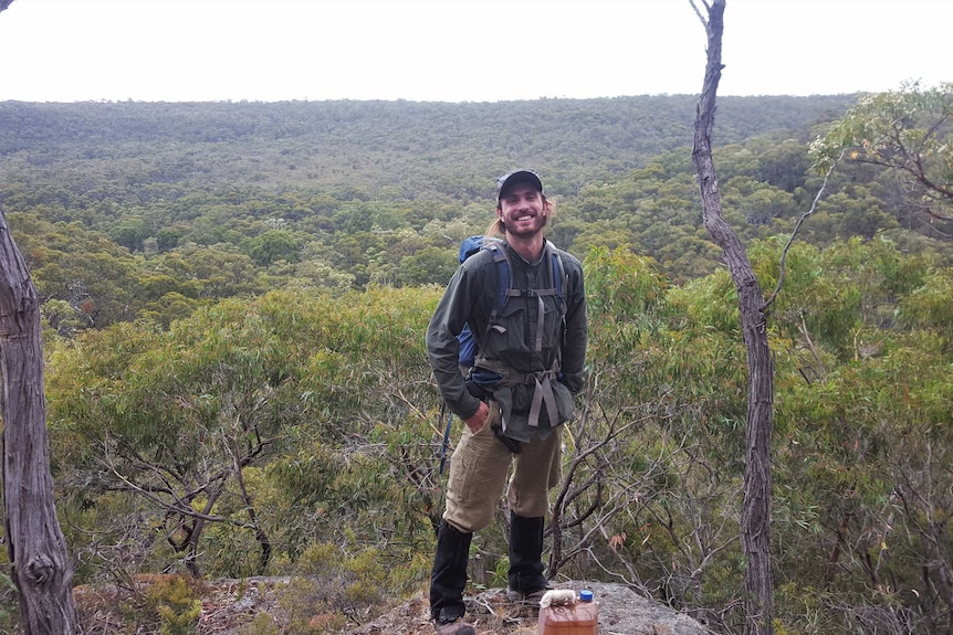 Deakin University threatened species ecologist Darcy Watchorn in the Great Otway National Park.