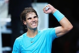 Spain's Rafael Nadal celebrates his win over David Ferrer at the ATP World Tour Finals in London.