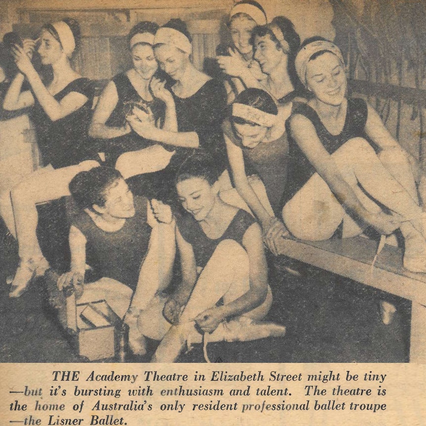 An old newspaper image of the Lisner Ballet Academy dancers.