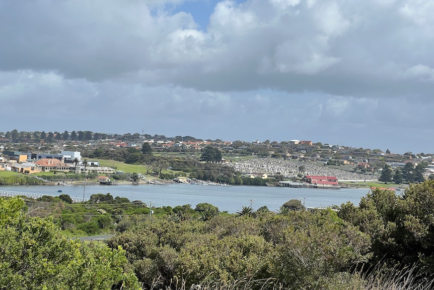 river and houses