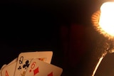 Playing cards in the Brisbane suburb of Lutwyche during Earth Hour 2009