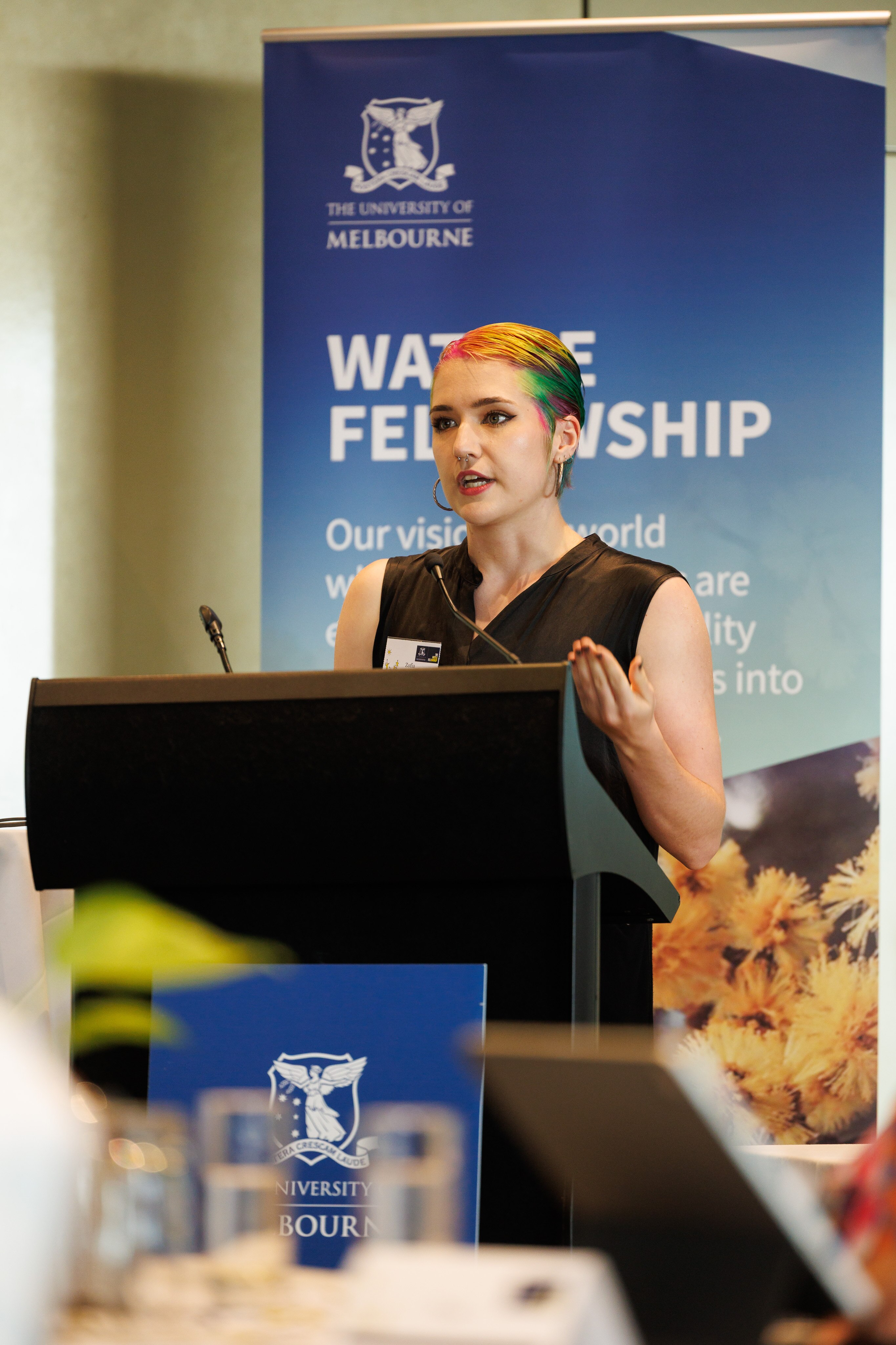 Two tertiary students and an artist combine learning and creativity