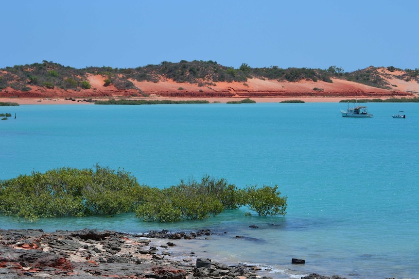 Broome's Roebuck Bay, kde studenti středních škol sbírají data o kvalitě vody pro CSIRO