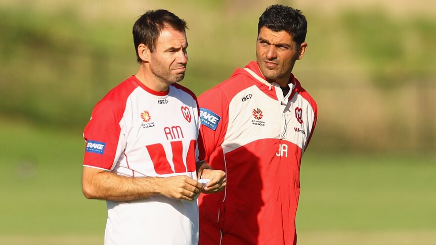 Heart assistant coach and local product Ante Milicic (L) has been linked with the new club.