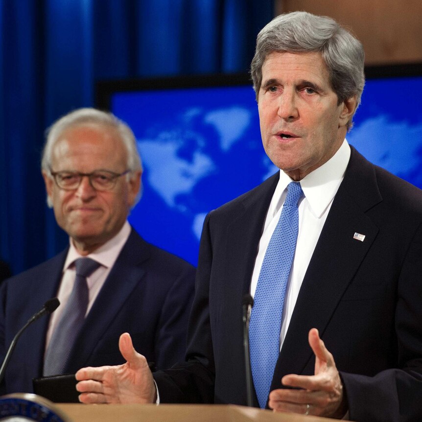 John Kerry and Martin Indyk