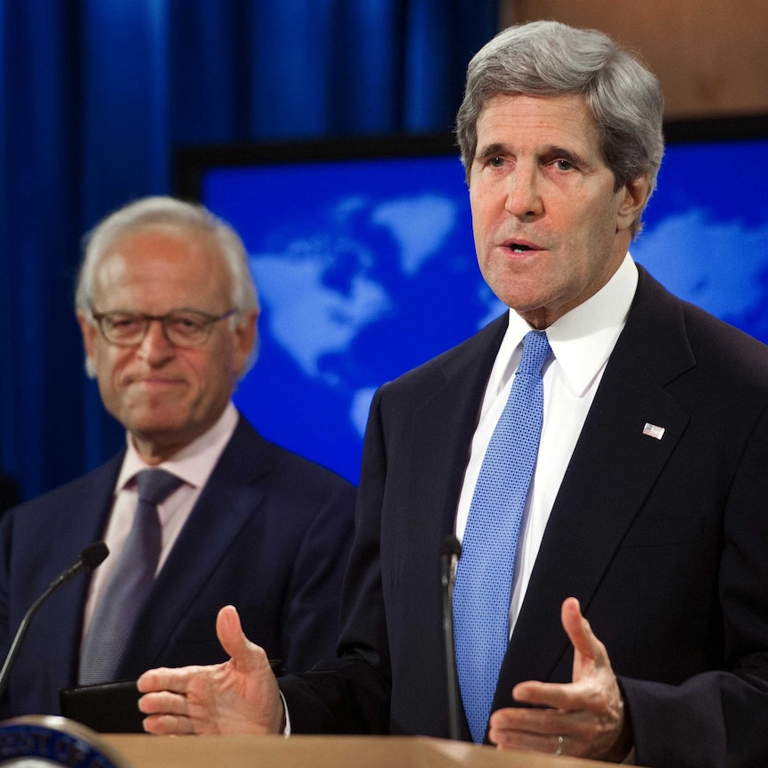 John Kerry and Martin Indyk