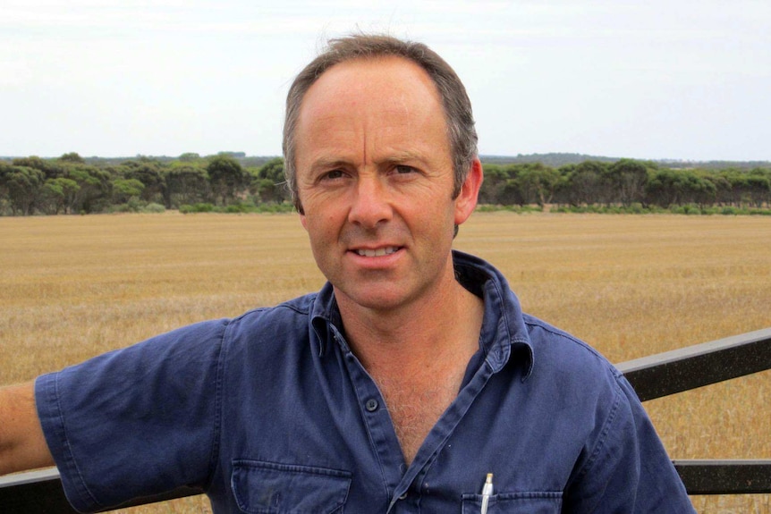 Esperance farmer Mic Fels stands in a field.