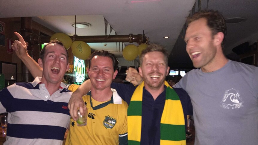 Wallabies fans gather in a Sydney pub to watch the 2015 Rugby World Cup