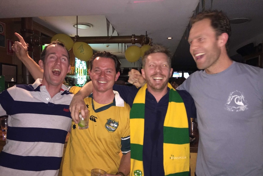 Wallabies fans gather in a Sydney pub to watch the 2015 Rugby World Cup