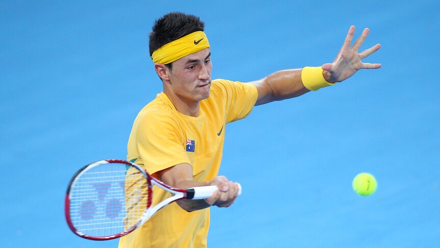 Tomic had to fight back early after losing his serve in the first set.